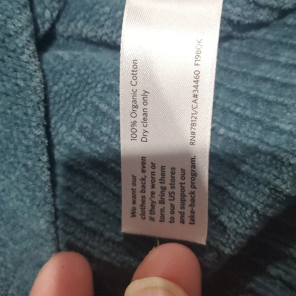 Eileen fisher soft ribbed cardigan teal green big pockets - Picture 7 of 7